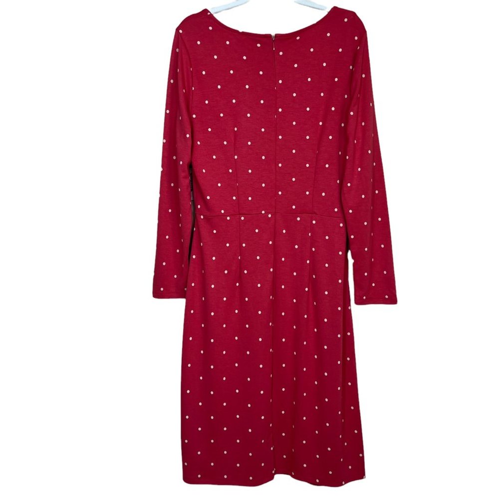 Old Navy Knit Ruched Sweetheart Neckline A-Line Dress Red Dot Petite Large - Picture 2 of 12
